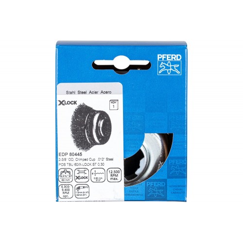 Carda vaso, sin trenzar TBU Ø 60 del agujero 22,2 mm X-LOCK alambre de acero Ø 0,30, amoladora angular