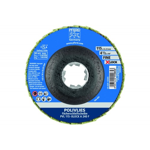 Disco de láminas POLIVLIES PVL corindón Ø 115 mm agujero 22,23 mm/X-LOCK A240F para lijado fino
