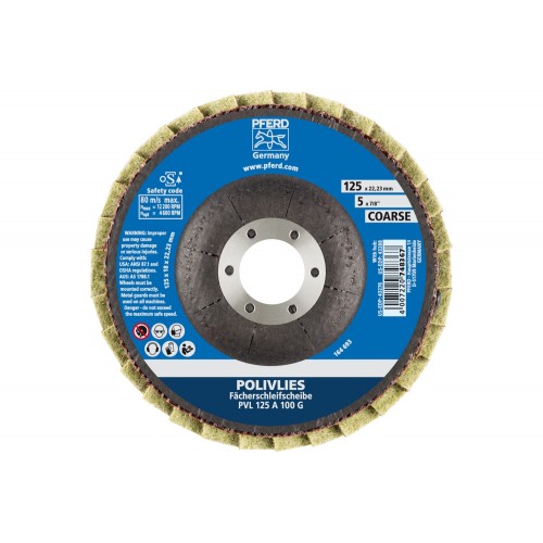 Disco de láminas POLIVLIES PVL corindón Ø 125 mm agujero 22,23 mm A100G para lijado fino