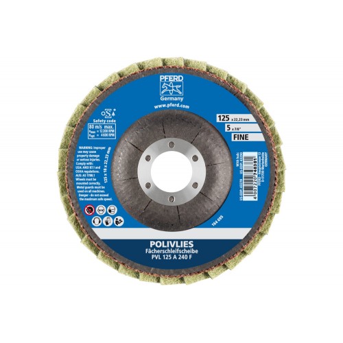Disco de láminas POLIVLIES PVL corindón Ø 125 mm agujero 22,23 mm A240F para lijado fino