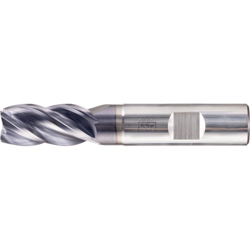 Fresa para esquinas SCM larga, 4 filos Ø 16 mm bisel 45°, TiAlN, mango HB Universal Line, desbaste y afinado de ranuras
