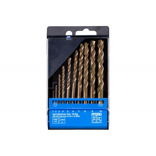 Juego de brocas espirales de 10 piezas INOX HSSE N DIN 338 para materiales duros y resistentes