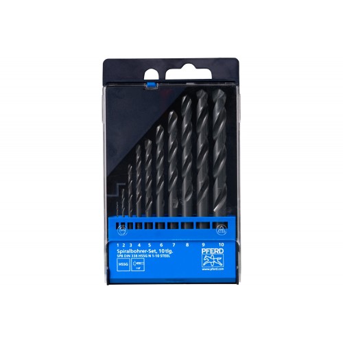 Juego de brocas espirales de 10 piezas STEEL HSSG N DIN 338 universal