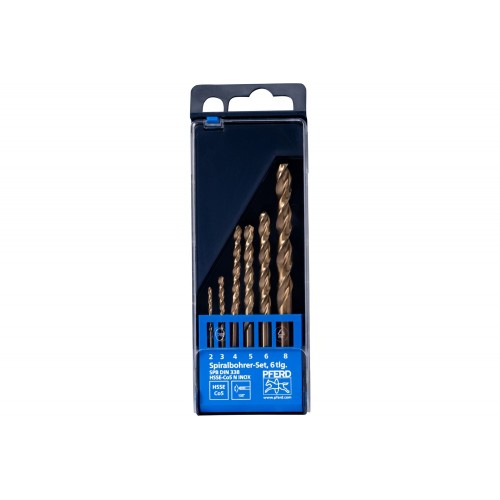 Juego de brocas espirales de 6 piezas INOX HSSE N DIN 338 para materiales duros y resistentes