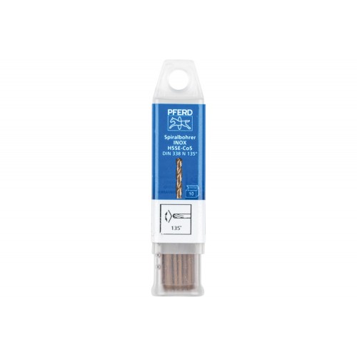 Broca espiral INOX Ø 1,5 mm HSS-E Co5 N DIN 338 135° para materiales duros y resistentes