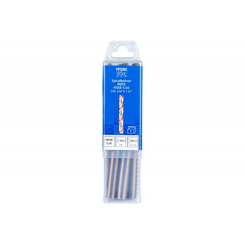 Broca espiral INOX Ø 10,2 mm HSS-E Co5 N DIN 338 135° para materiales duros y resistentes