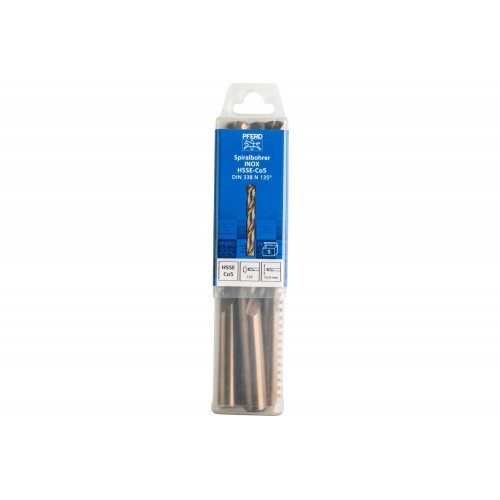 Broca espiral INOX Ø 12 mm HSS-E Co5 N DIN 338 135° para materiales duros y resistentes