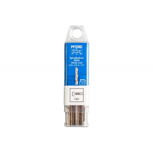 Broca espiral INOX Ø 2 mm HSS-E Co5 N DIN 338 135° para materiales duros y resistentes