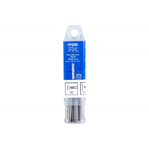 Broca espiral INOX Ø 3,3 mm HSS-E Co5 N DIN 338 135° para materiales duros y resistentes