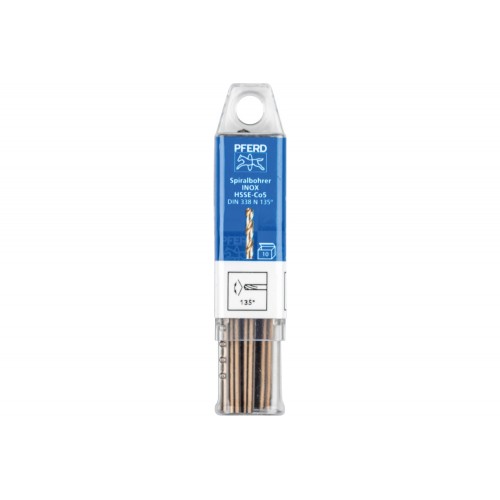 Broca espiral INOX Ø 3,5 mm HSS-E Co5 N DIN 338 135° para materiales duros y resistentes