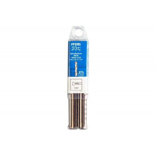 Broca espiral INOX Ø 4 mm HSS-E Co5 N DIN 338 135° para materiales duros y resistentes