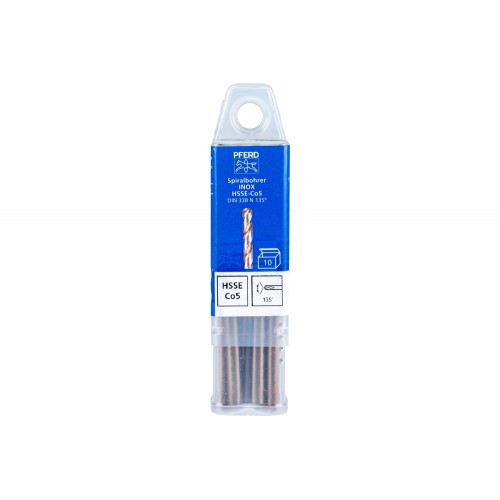 Broca espiral INOX Ø 5,1 mm HSS-E Co5 N DIN 338 135° para materiales duros y resistentes