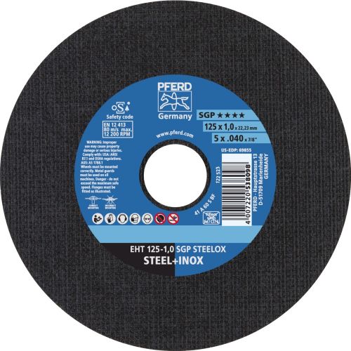 Discos de corte manual - Línea SGP STEELOX (acero+inox)