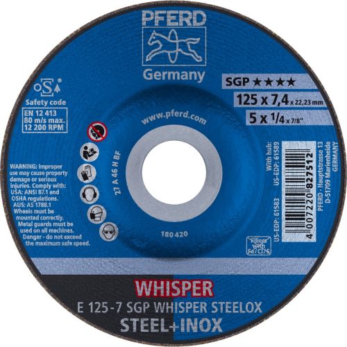 Discos de desbaste - Línea SGP WHISPER STEELOX (acero+inox)