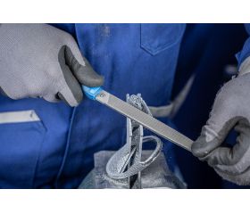 Lima de taller plana de punta 100 mm corte 1 para mecanizado con arranque de virutas, desbaste