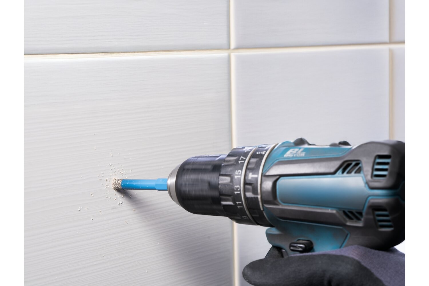 Broca de diamante para perforación en seco DPD FL Ø 8 mm, mango hexagonal para azulejos (taladro)