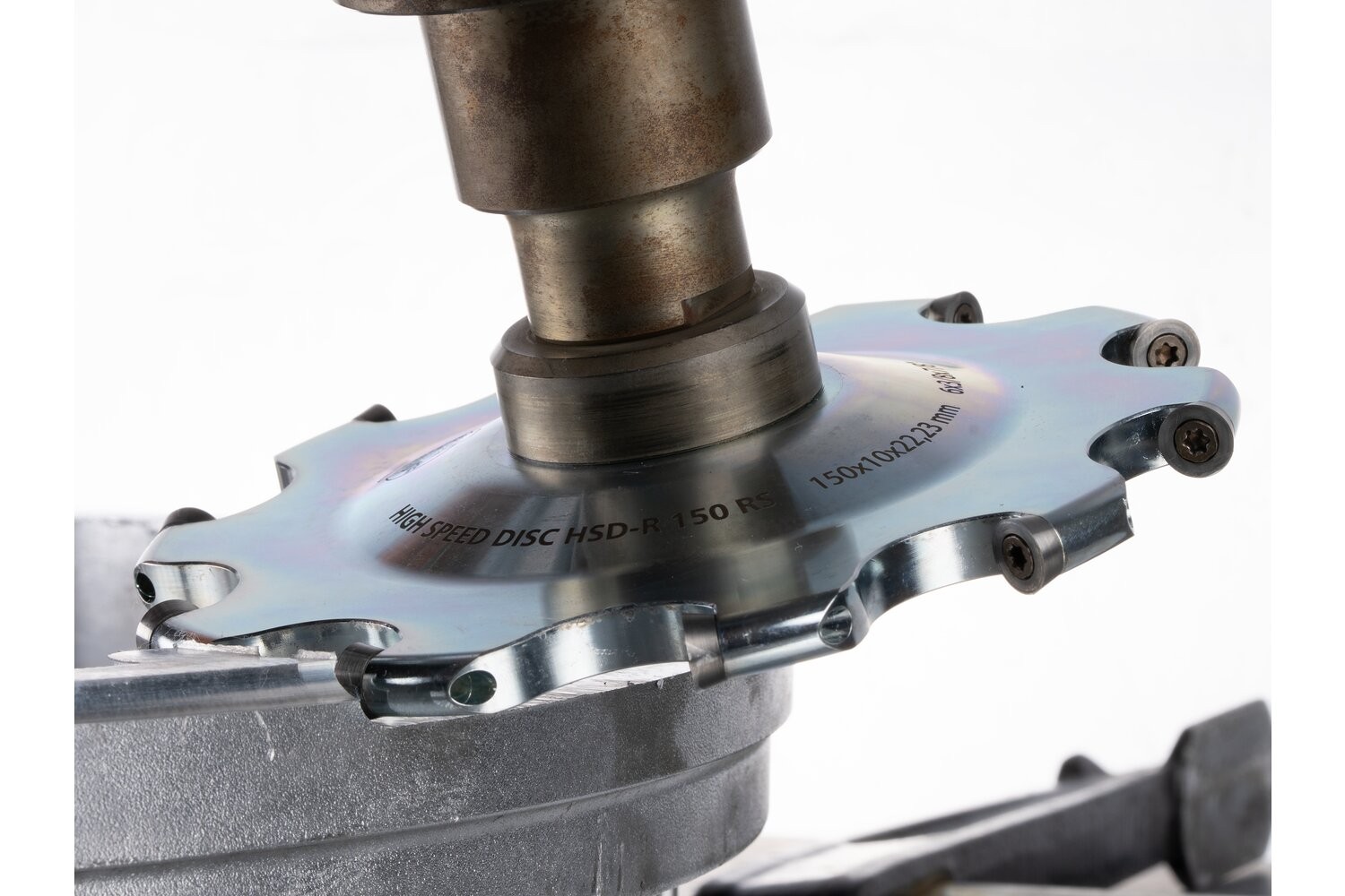 Disco de fresado de alto rendimiento ALUMASTER HSD-R Ø 150 mm RS, para el mecanizado de aluminio en robot, recubrimiento HICOAT