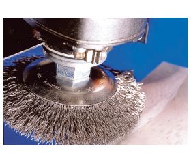 Carda cónica sin trenzar KBU Ø 100x10 mm M14, alambre de acero Ø 0,35 mm, amoladora angular