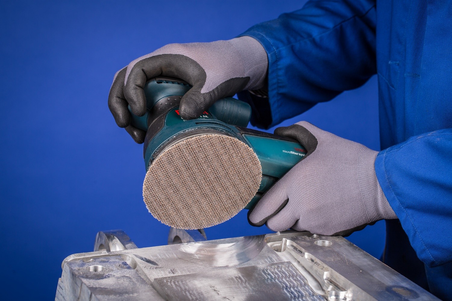 Discos de lija de red de corindón sistema velcro juego fino 15 uds. Ø 150 A150,180,240 con bajo nivel de polvo con lijadora orbital