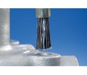 Carda brocha, sin trenzar PBU Ø 10 mm, mango Ø 6 mm, alambre de acero Ø 0,20