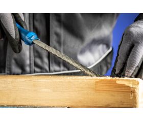 Escofina para madera con mango media caña en punta 200 mm, corte 2, para desbaste y afinado universales