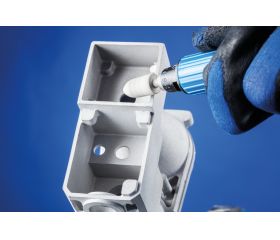 Punta de desbaste Poliflex forma cónica en punta Ø 10x20 mm mango Ø 3 mm aglomerante TX A80