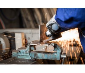 Disco de láminas lijadoras POLIFAN CURVE PFR 115x22,23 mm ancho M Z40 SGP STEELOX para acero/acero inoxidable