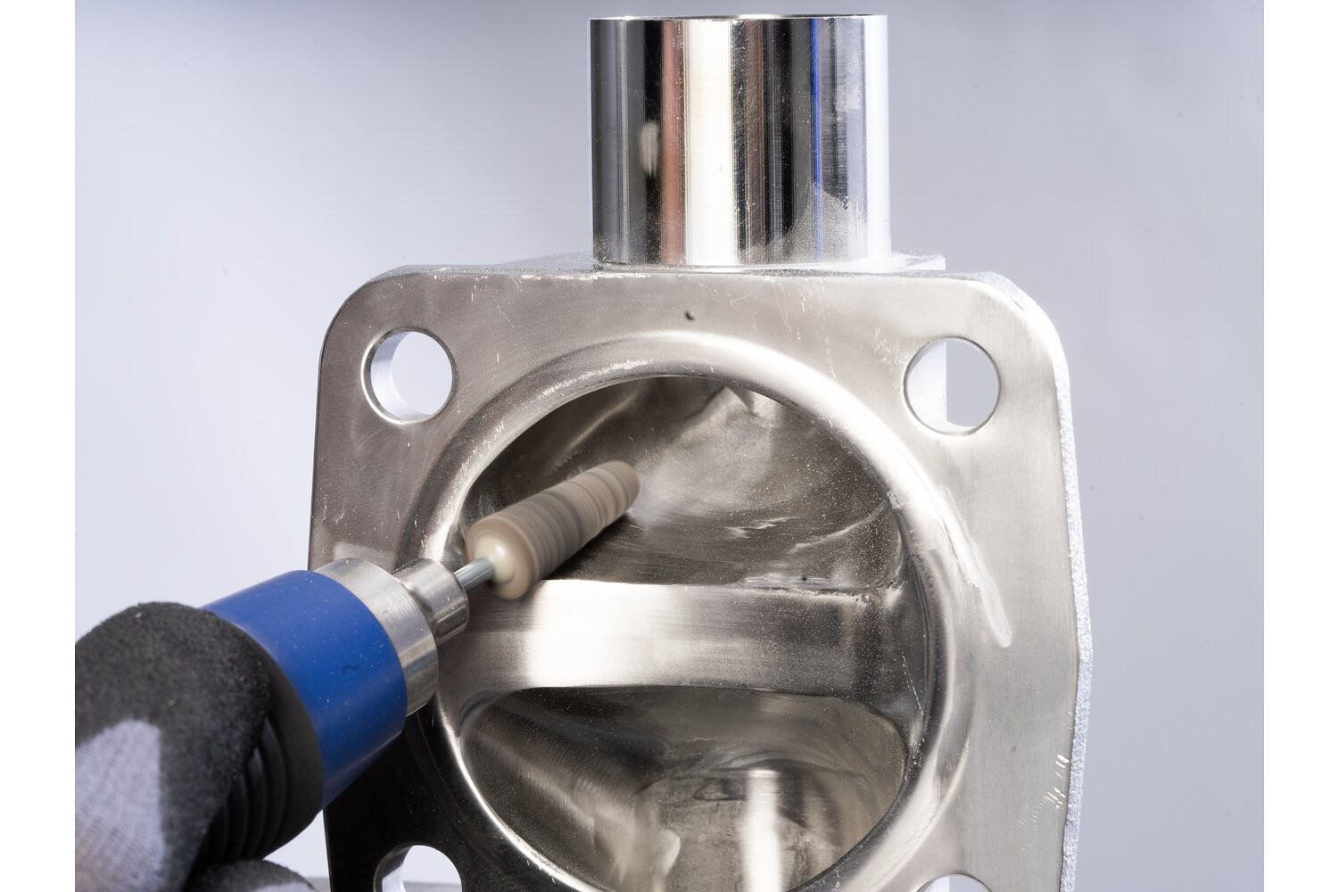 Muela de vellón prensada POLINOX forma cilíndrica PNER Ø 10x10 mm, mango Ø 3 mm, semiduro SIC, fino para acabado