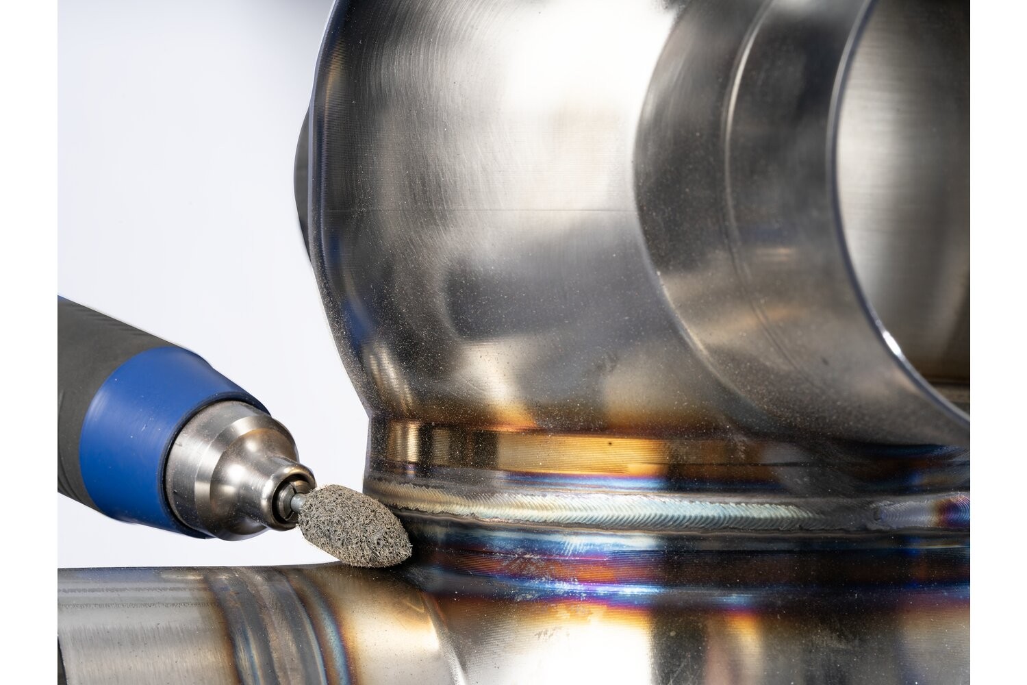 Muela de vellón prensada POLINOX forma cilíndrica PNER Ø 10x10 mm, mango Ø 3 mm, semiduro SIC, fino para acabado