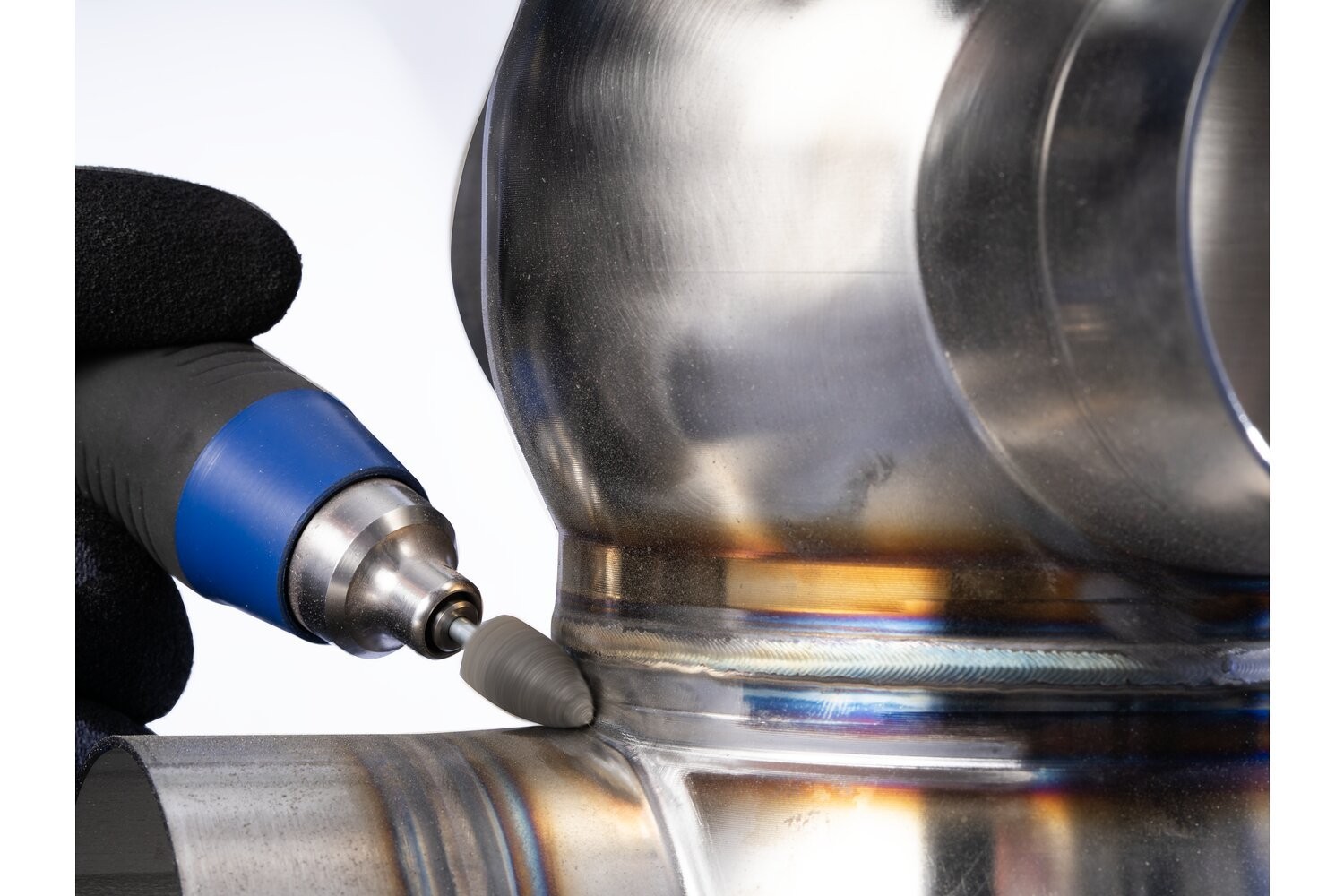 Muela de vellón prensada POLINOX forma cilíndrica PNER Ø 10x10 mm, mango Ø 3 mm, semiduro SIC, fino para acabado