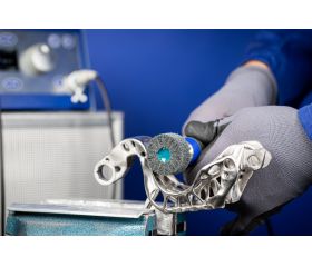 Abanico de vellón con mango POLINOX PNL Ø 40x20 mm mango Ø 6 mm SIC100 para lijado fino y acabado