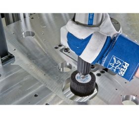 Abanico de vellón con mango POLINOX PNZ Ø 80x50 mm mango Ø 6 mm SIC100 para lijado fino y acabado