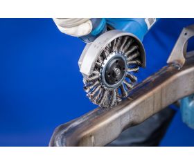 Carda redonda COMBITWIST trenzada RBG Ø 115x12x22,2 mm, alambre de acero Ø 0,50 mm, amoladora angular