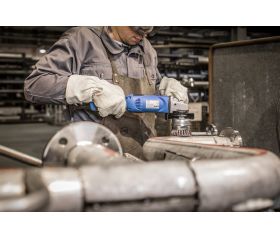 Carda vaso, con anillo protector, trenzada TBGR Ø 80 mm M14 alambre de acero Ø 0,50 mm amoladora angular