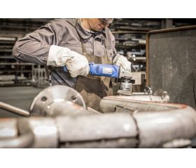 Carda vaso, con anillo protector, trenzada TBGR Ø 80 mm M14 alambre de acero Ø 0,50 mm amoladora angular