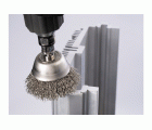 Carda vaso INOX-TOTAL sin trenzar RBUIT Ø 50 mm, mango Ø 6 mm, Ø 0,30 mm alambre de acero inoxidable