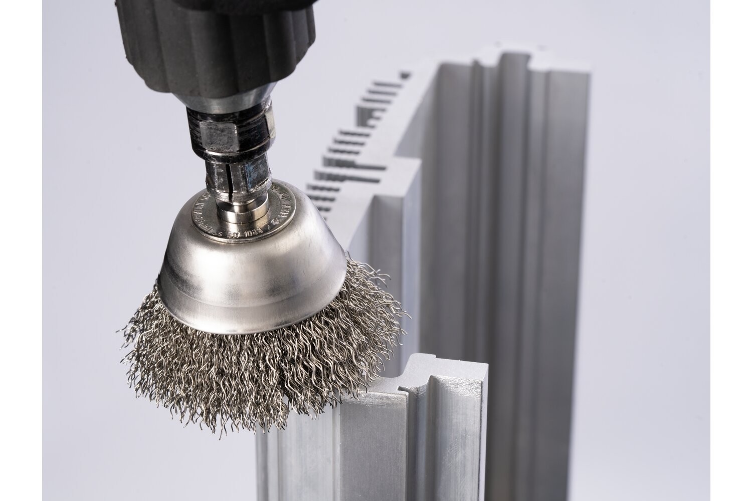 Carda vaso INOX-TOTAL sin trenzar RBUIT Ø 50 mm, mango Ø 6 mm, Ø 0,30 mm alambre de acero inoxidable