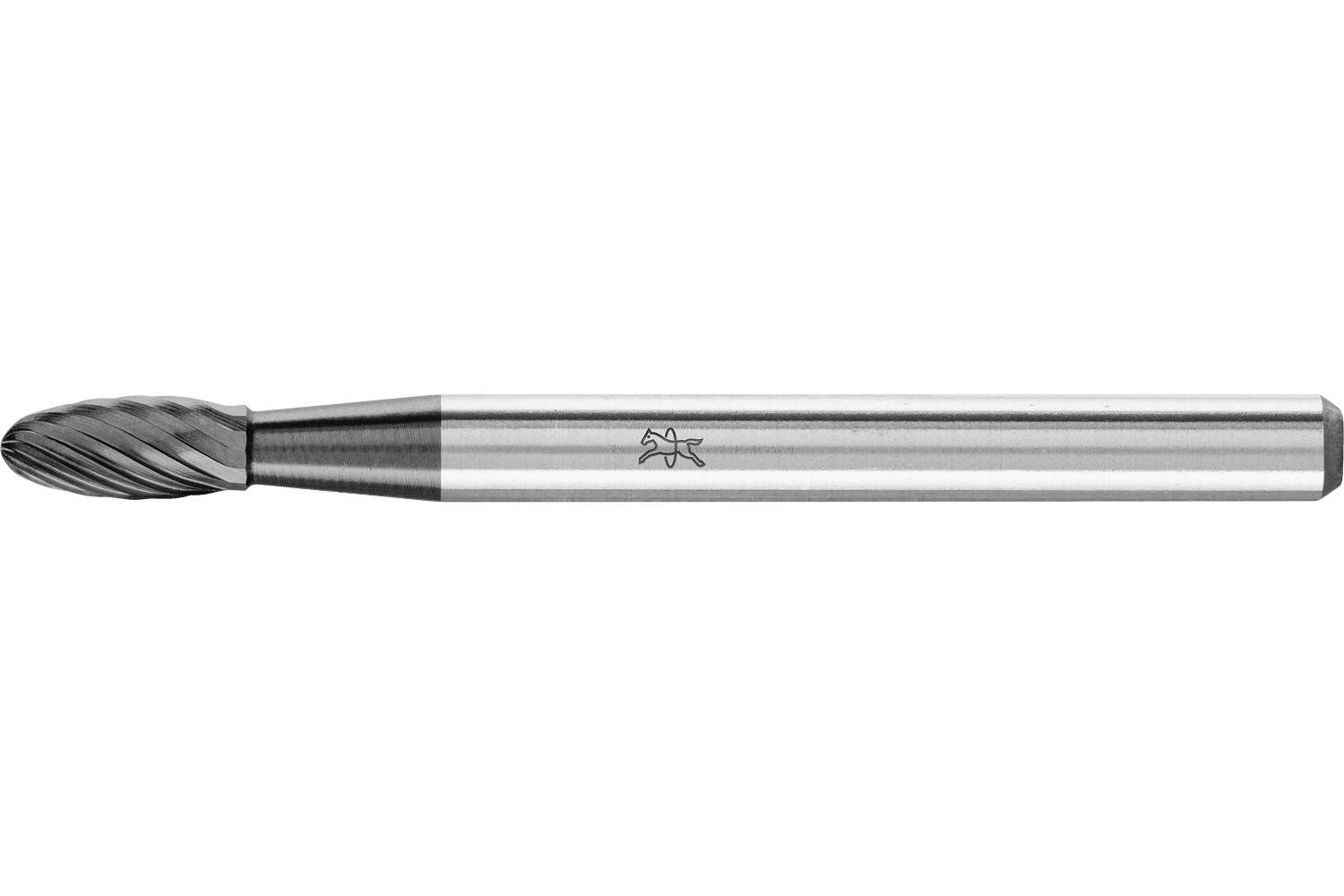 Fresa de metal duro de alto rendimiento forma llama B Ø 03x07 mm, mango Ø 3 mm Z3P, recubrimiento HICOAT universal fino