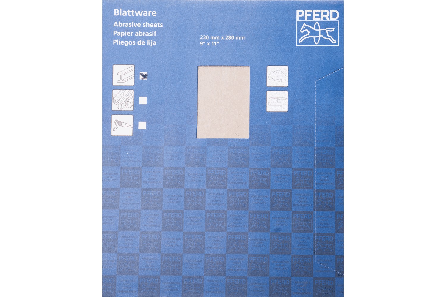 Pliego de lija de papel universal, corindón, 230x280 mm BP ECO AC A800, con recubrimiento antiadherente