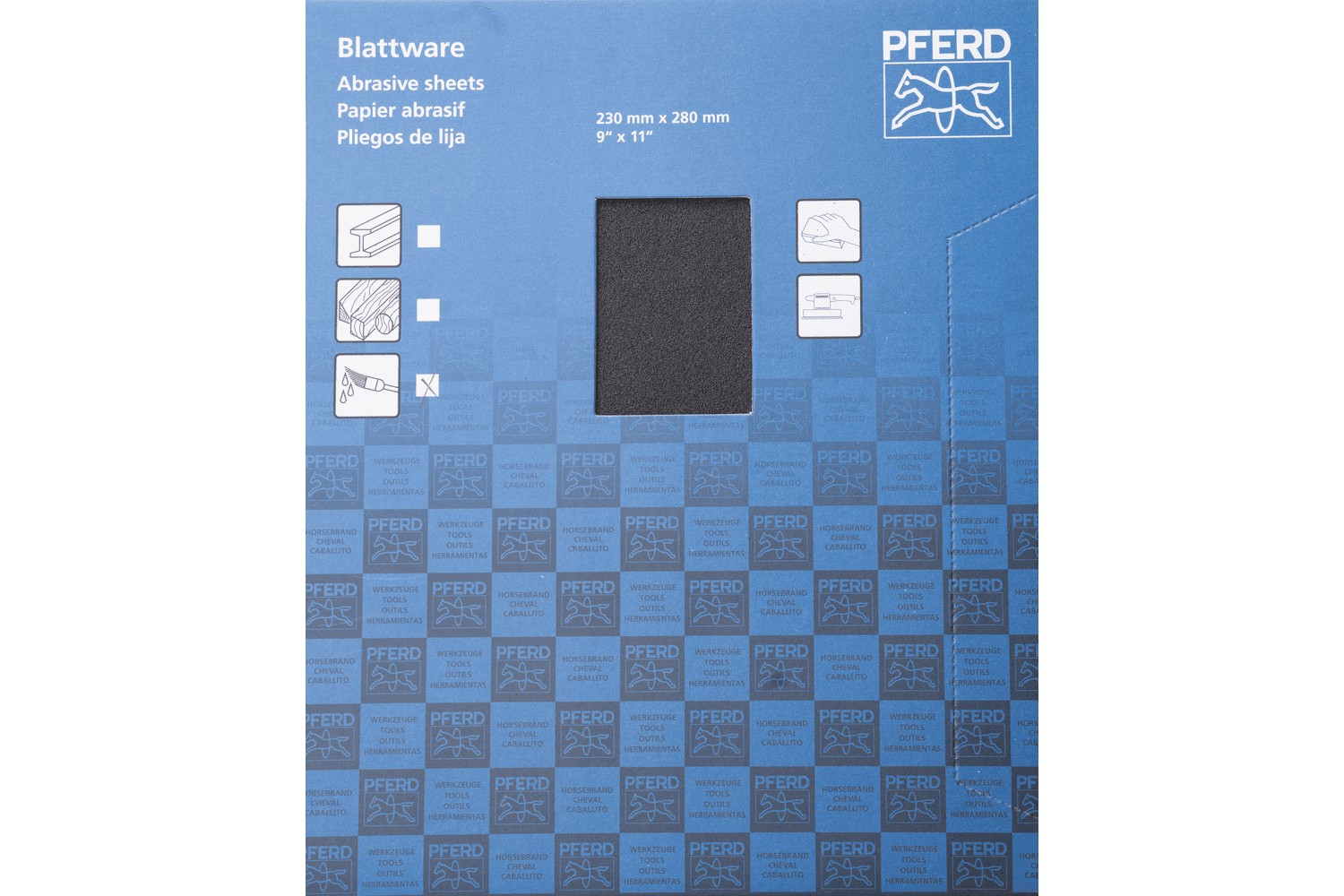 Pliego de lija de papel resistente al agua, 230x280 mm BP-W ECO PAINT SiC100 para trabajos de repaso de pintura