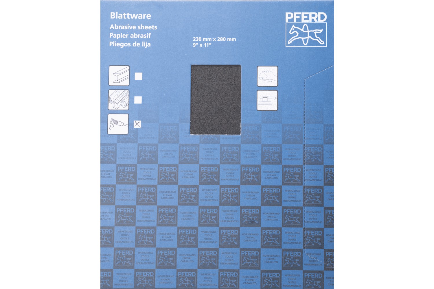 Pliego de lija de papel resistente al agua, 230x280 mm BP-W ECO PAINT SiC120 para trabajos de repaso de pintura