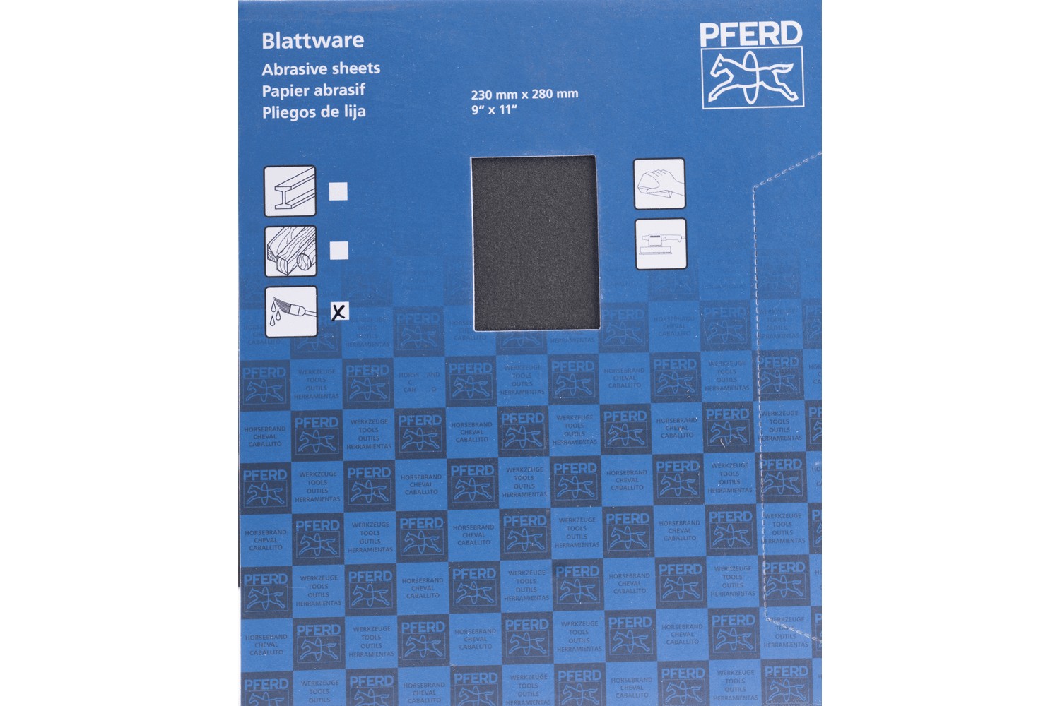 Pliego de lija de papel resistente al agua, 230x280 mm BP-W ECO PAINT SiC220 para trabajos de repaso de pintura