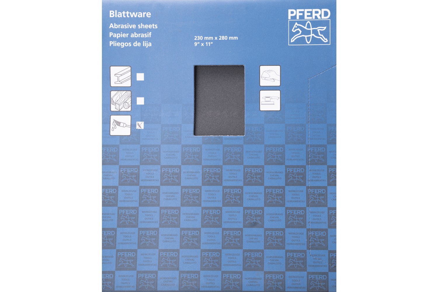 Pliego de lija de papel resistente al agua, 230x280 mm BP-W ECO PAINT SiC240 para trabajos de repaso de pintura