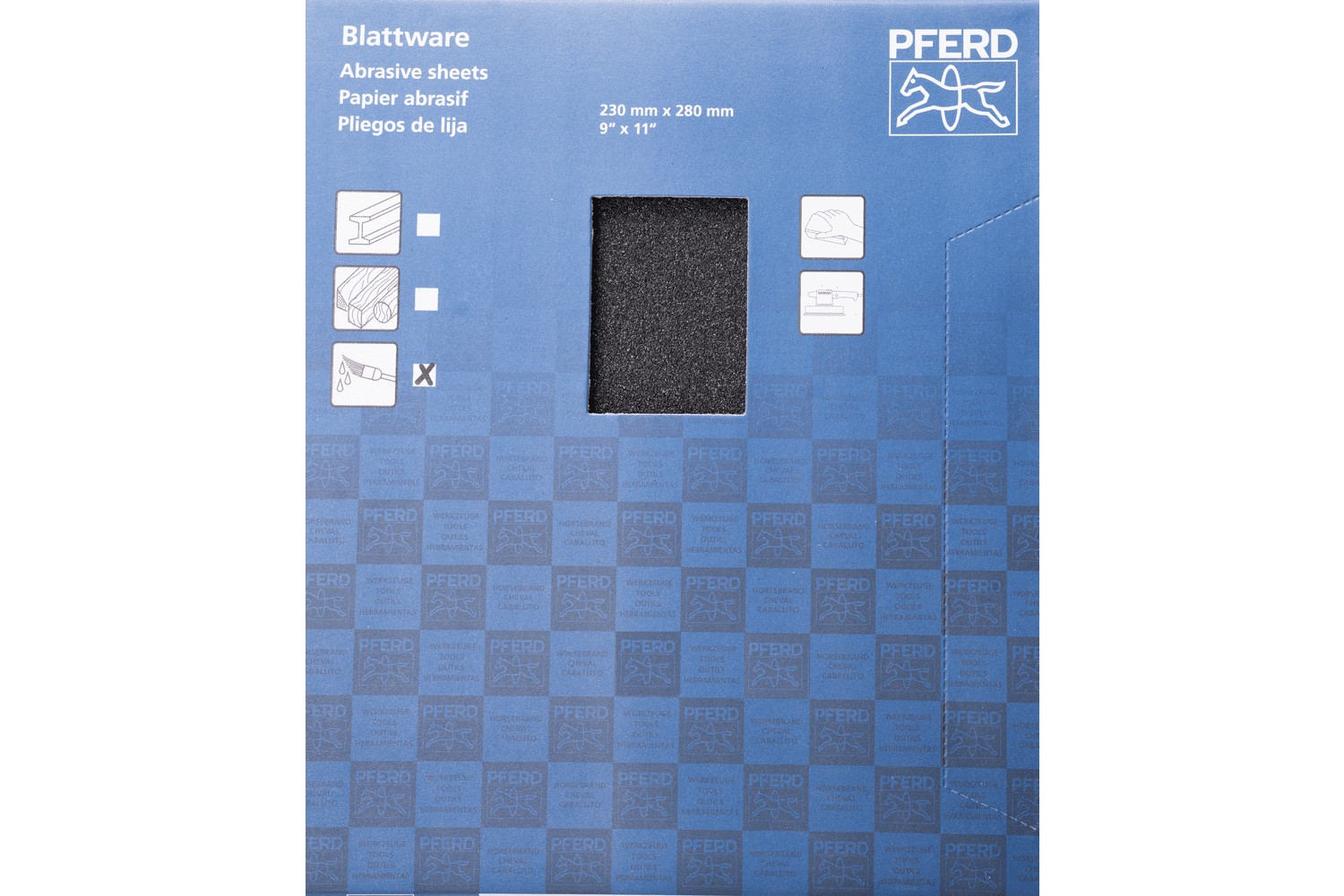 Pliego de lija de papel resistente al agua, 230x280 mm BP-W ECO PAINT SiC60 para trabajos de repaso de pintura