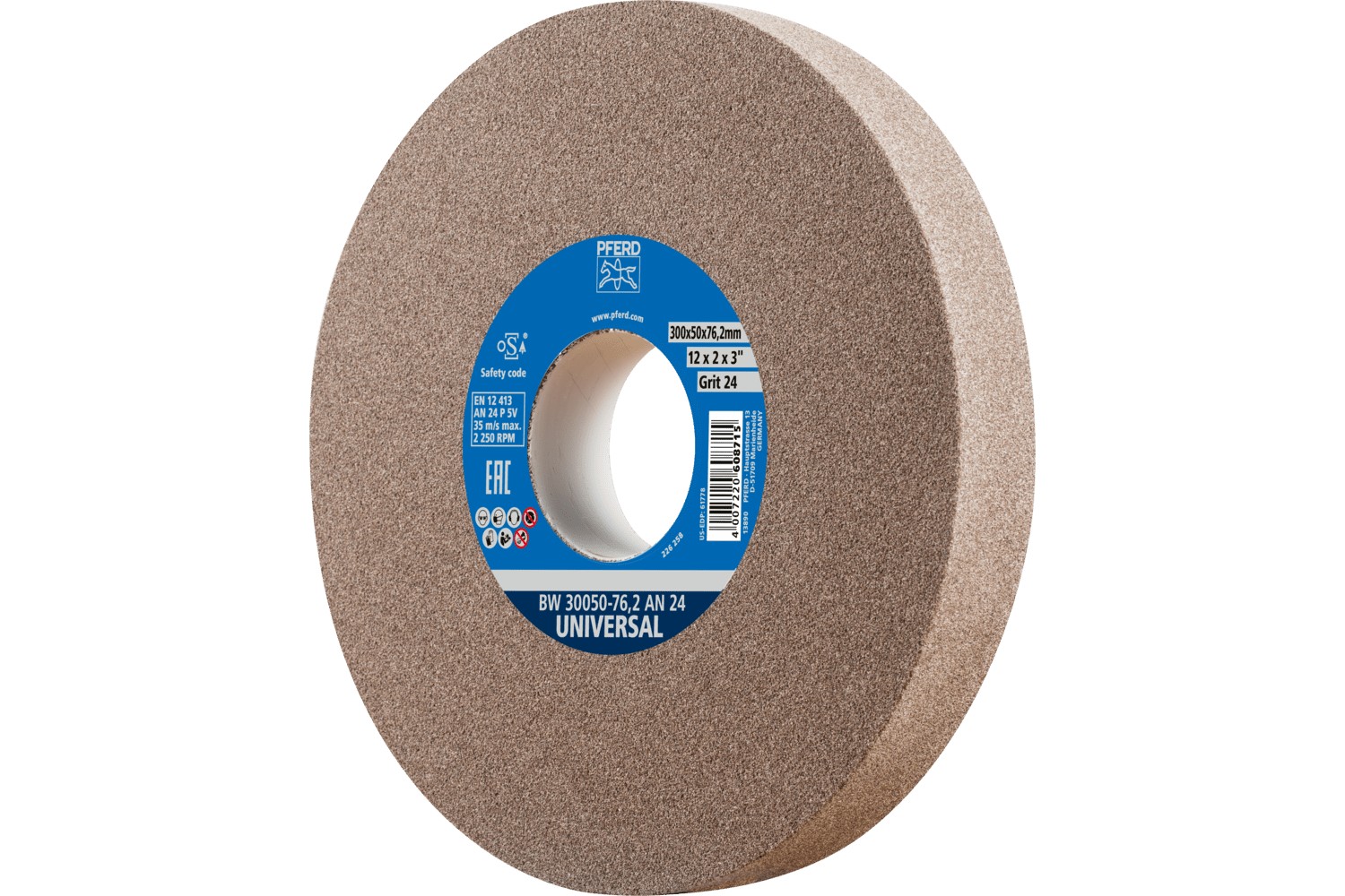 Muela abrasiva Ø 300x50 mm, agujero Ø 76,2 mm, A24 para trabajos de desbaste universal