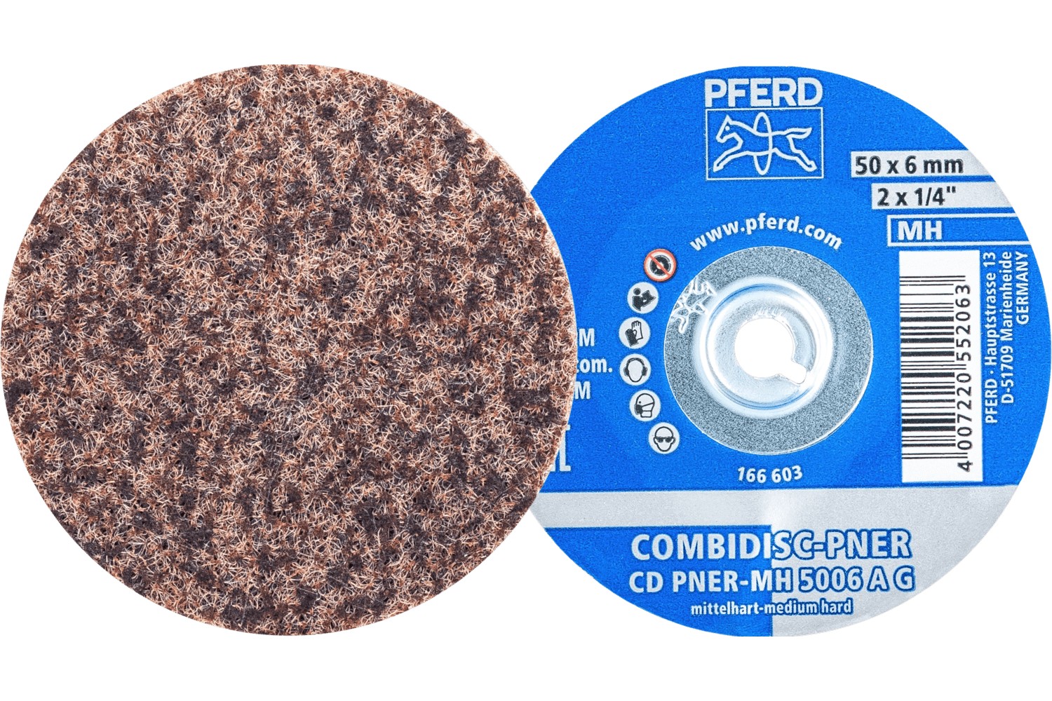 Disco de vellón prensado COMBIDISC CD PNER Ø 50 mm semiduro A, basto para acabado 