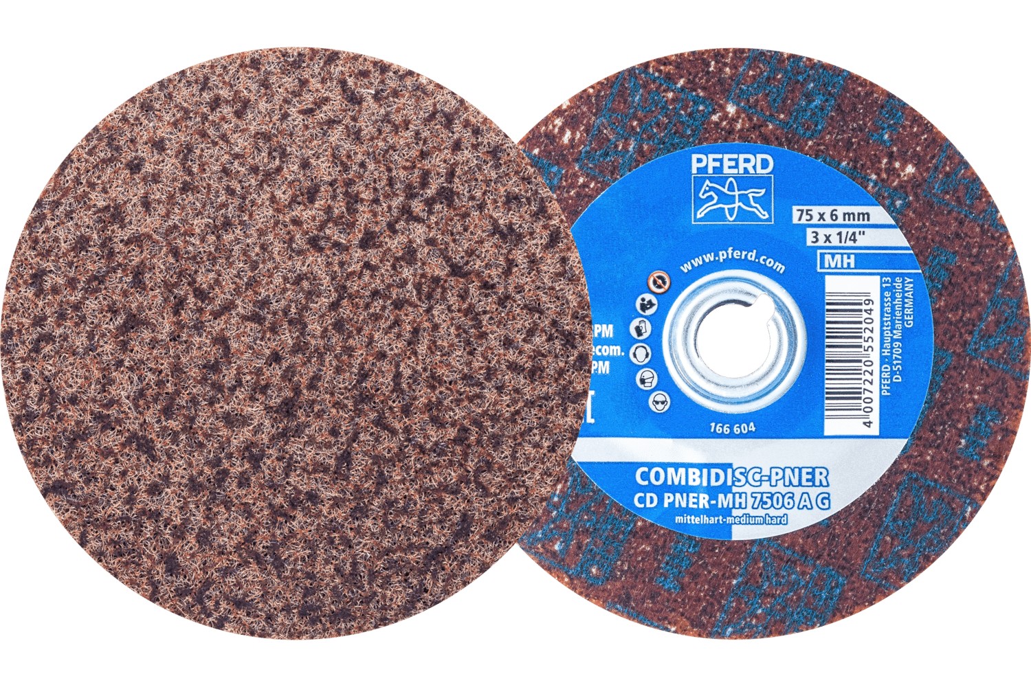 Disco de vellón prensado COMBIDISC CD PNER Ø 75 mm semiduro A, basto para acabado 
