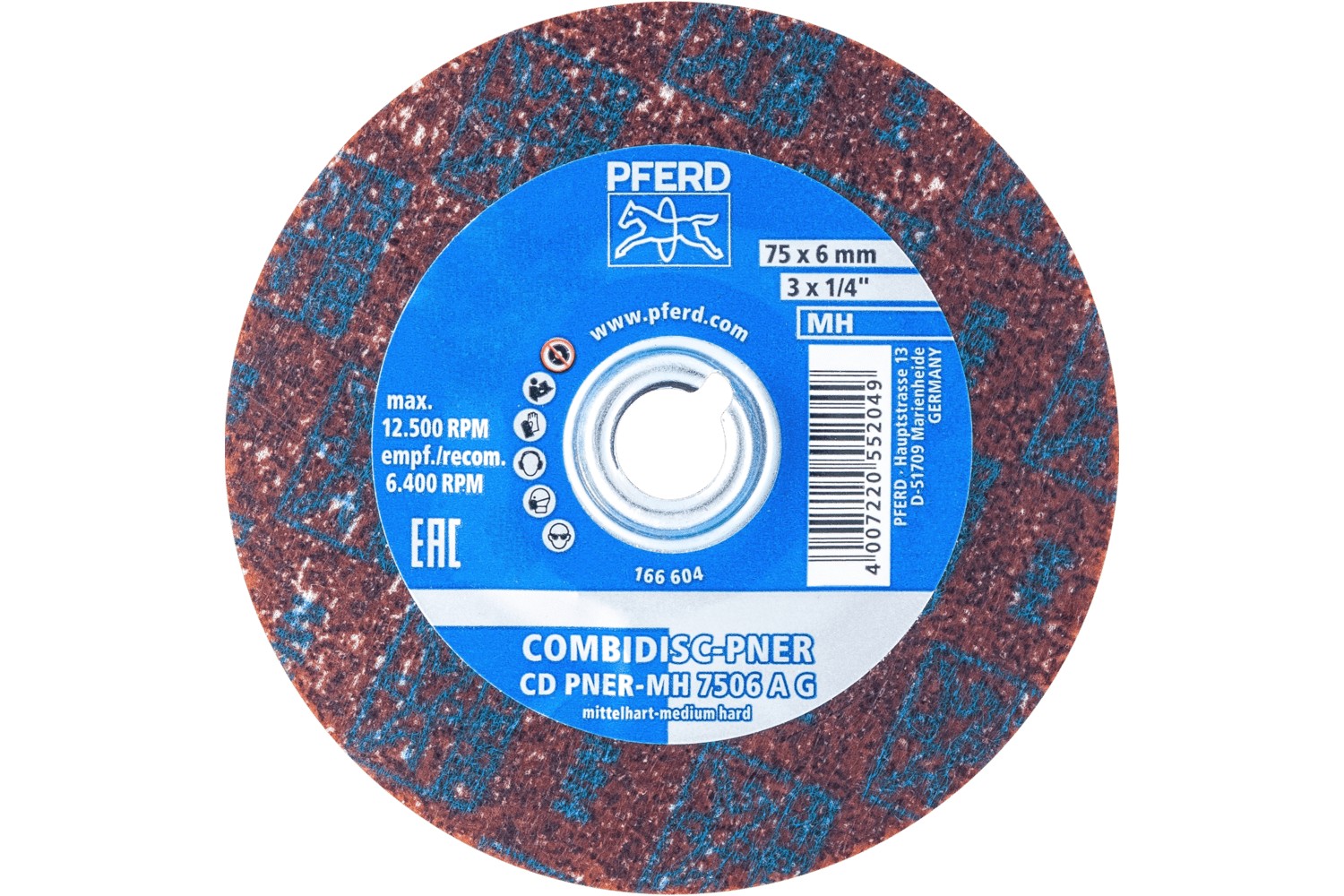 Disco de vellón prensado COMBIDISC CD PNER Ø 75 mm semiduro A, basto para acabado 