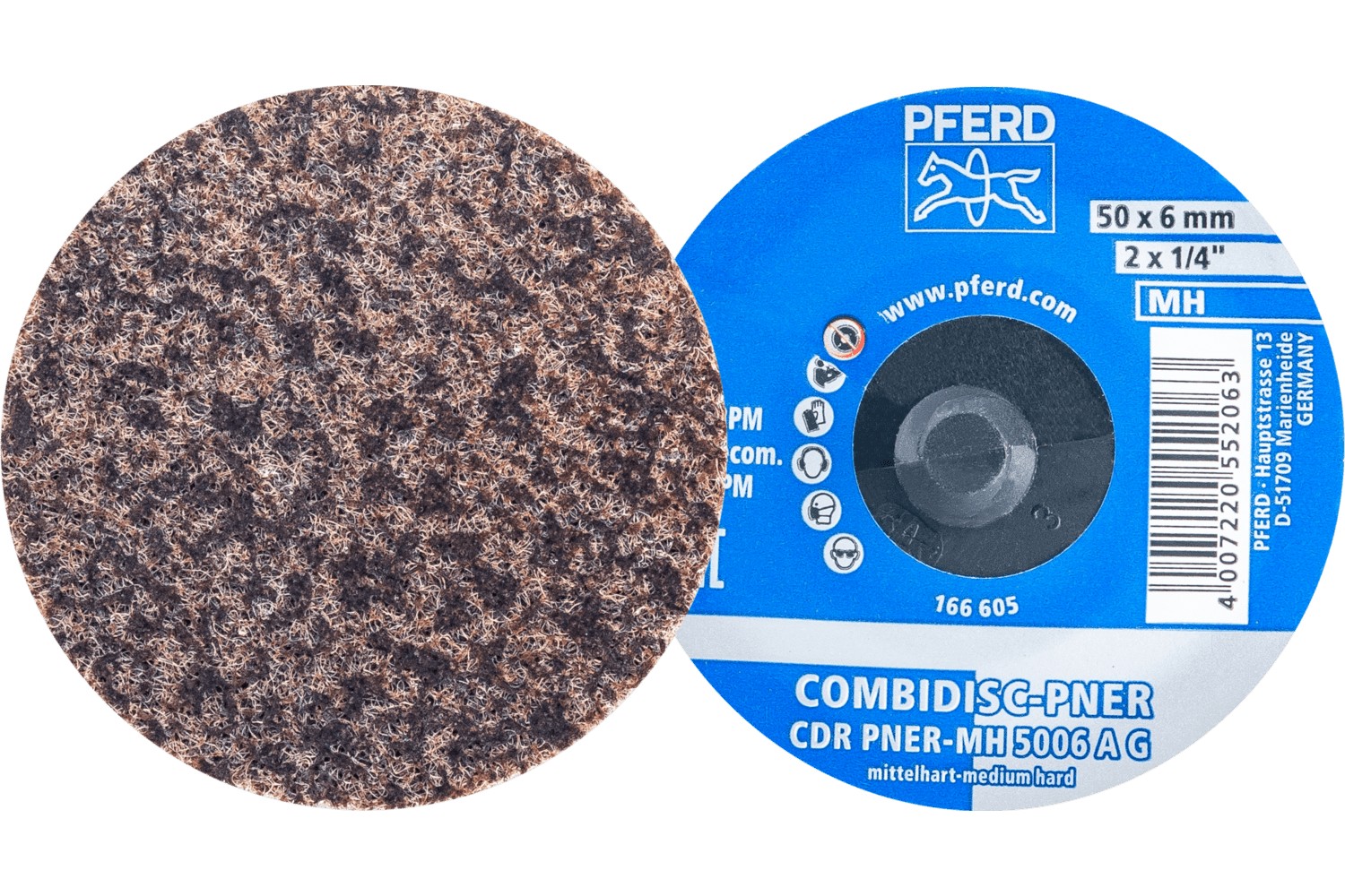 Disco de vellón prensado COMBIDISC CDR PNER Ø 50 mm semiduro A, basto para acabado 