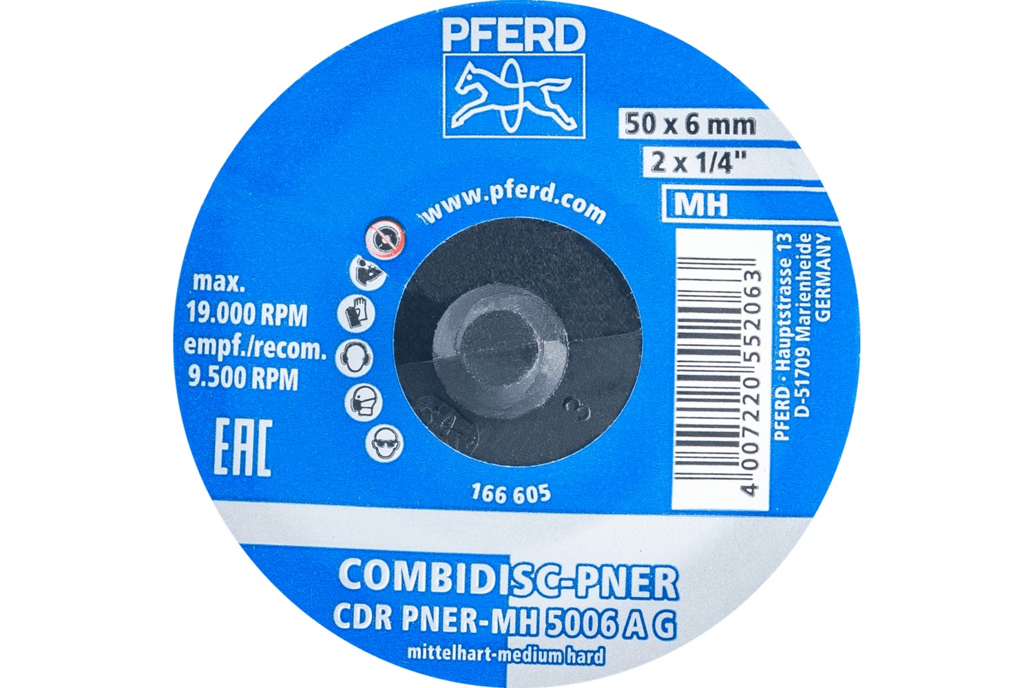 Disco de vellón prensado COMBIDISC CDR PNER Ø 50 mm semiduro A, basto para acabado 